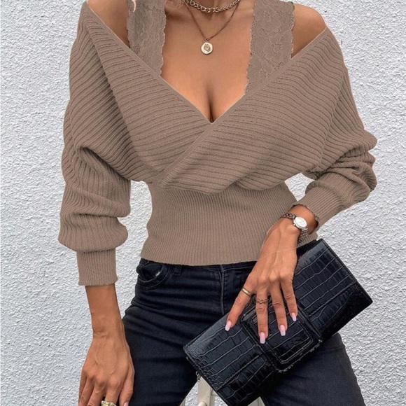 Cozy Cold Shoulder Knit Sweater - Picture 8 of 8